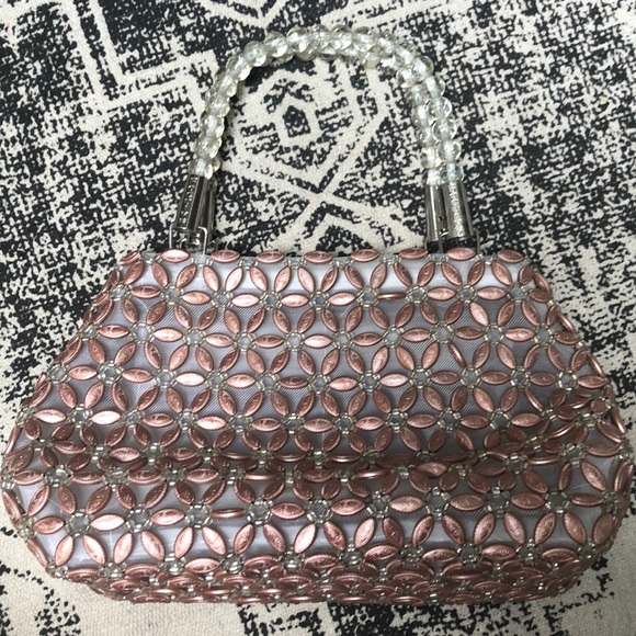 Focuiyn Handbags - Focuiyn Vintage Beaded Handbag Purse Rosegold